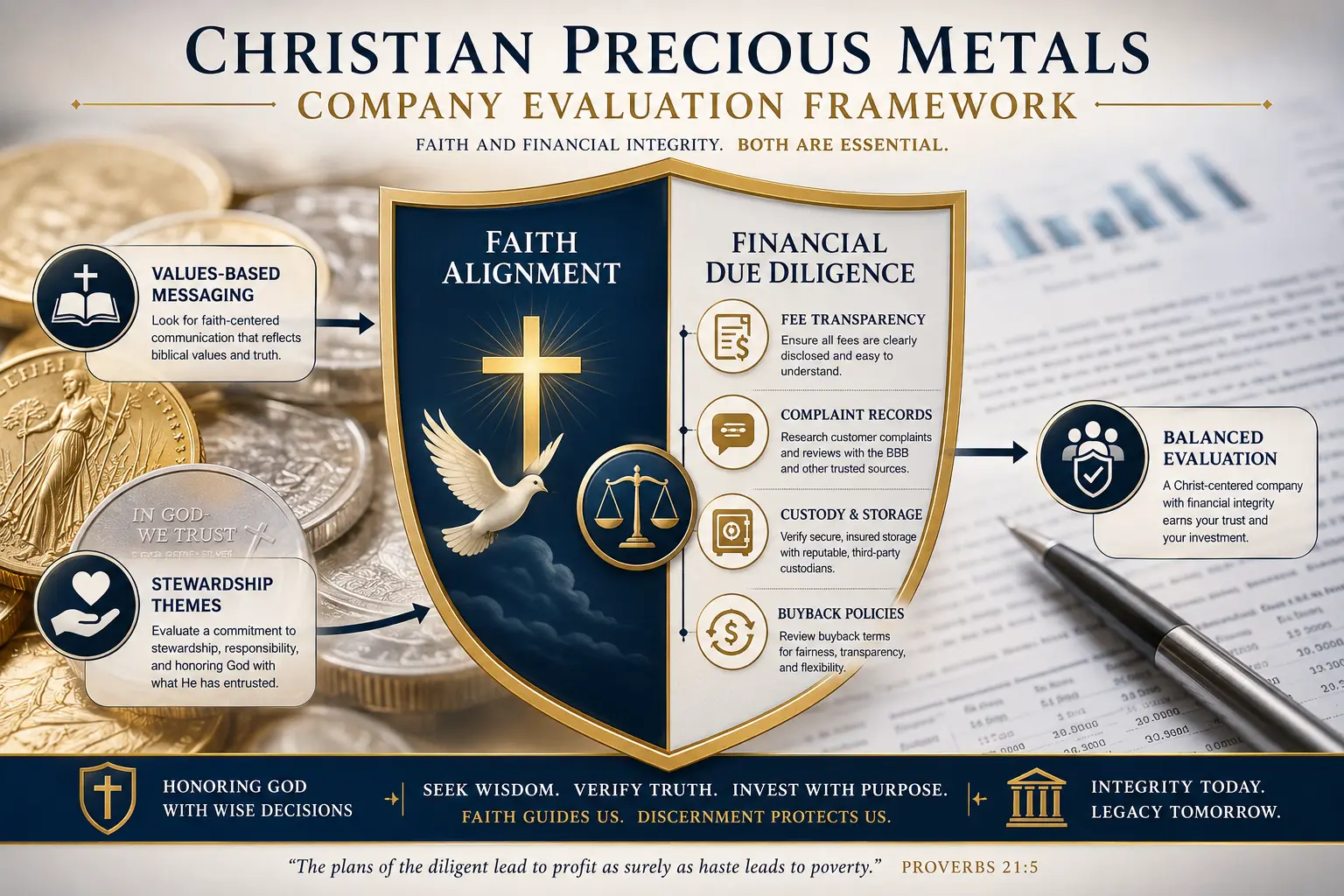 Evaluation framework: separating stated faith values from independent public-record due diligence when reviewing a precious-metals company
