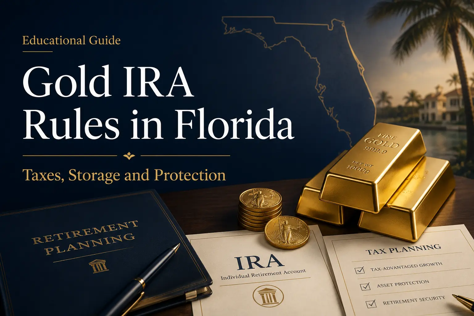 Gold IRA Rules in Florida: taxes, storage, and protection — educational guide
